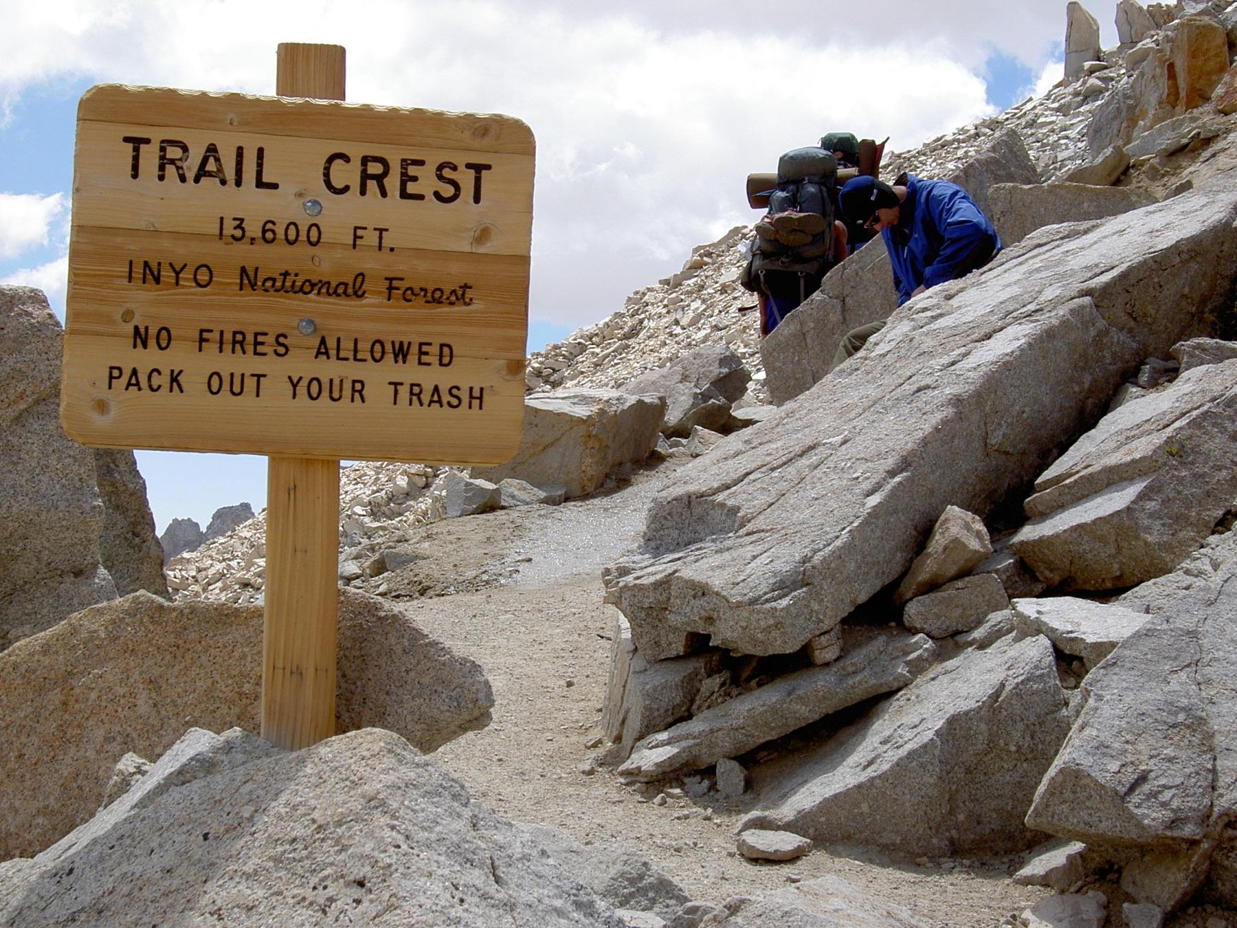Trail Crest at 13,600 feet on the Mount Whitney Trail