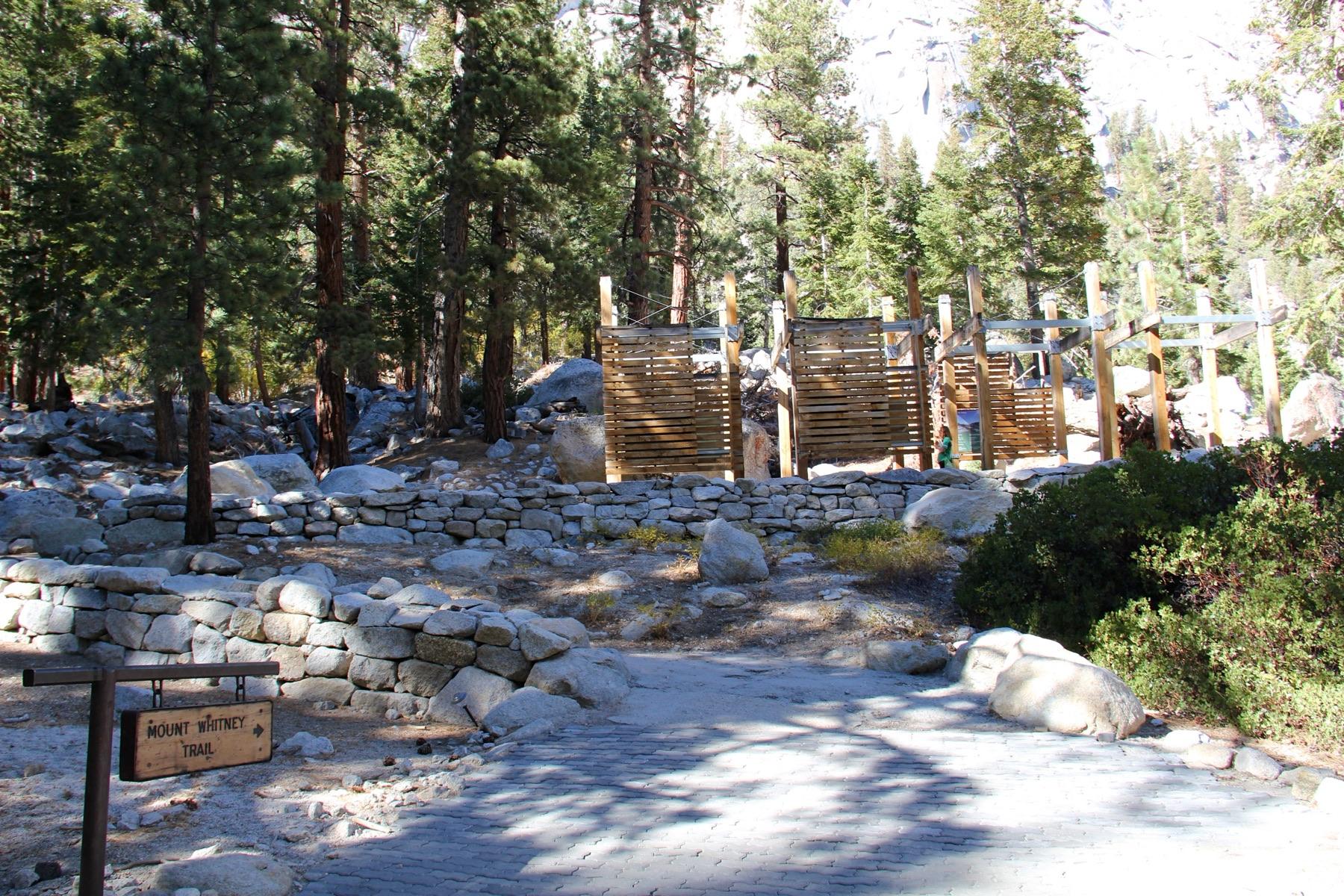 Whitney Portal trailhead area at the start of the Mount Whitney Trail