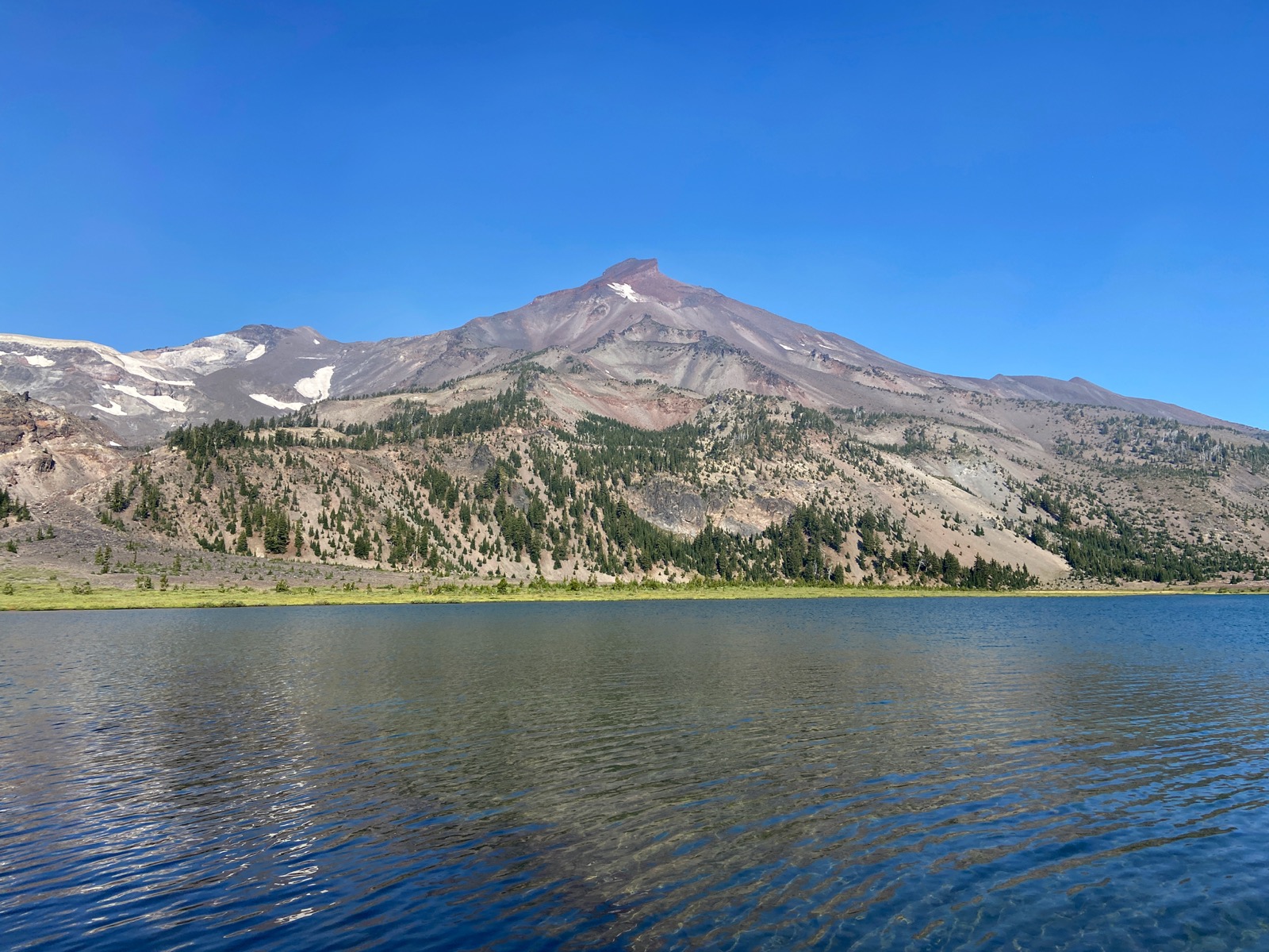 South Sister rising above Green Lakes in the Three Sisters Wilderness